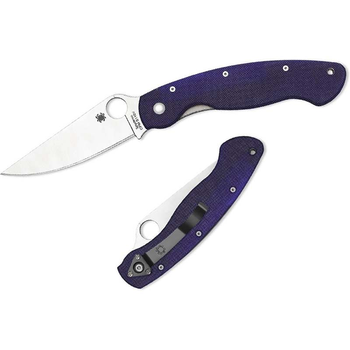 Нож складной Spyderco Military (длина: 241мм, лезвие: 102мм), темно-синий