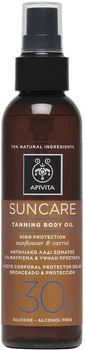 Олія для засмаги високого ступеня захисту для тіла Apivita Suncare SPF30 із соняшником і морквою 150 мл (5201279054229)