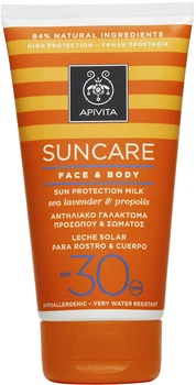 Солнцезащитное молочко для лица и тела Apivita SPF30 с прополисом 150 мл (5201279054373)