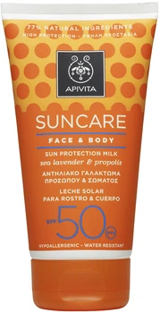 Солнцезащитное молочко для лица и тела Apivita SPF50 с прополисом 150 мл (5201279054380)
