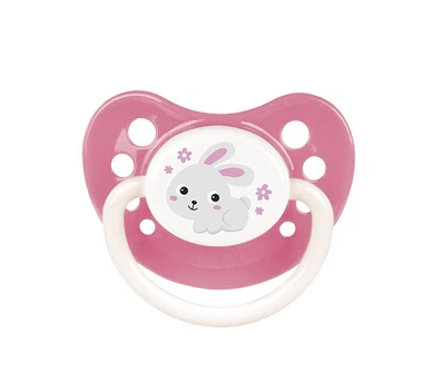 Пустышка силиконовая анатомическая Bunny & Company Розовая Canpol Babies 18 м+ (5903407232737)