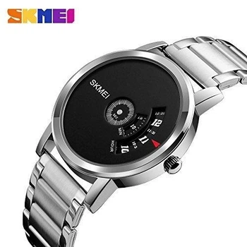 Мужские часы Skmei 1260 Серебристые с черным циферблатом