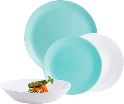 Сервіз столовий Luminarc Diwali Light Turquoise & White 18 предметів (P5912)