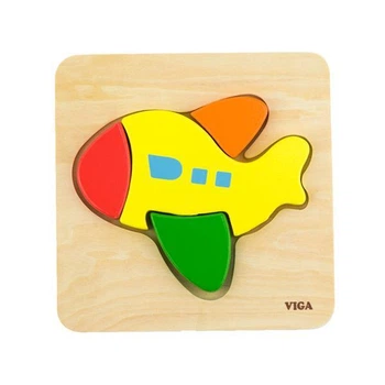Деревянный мини-пазл Viga Toys Самолетик (50173) 3627655