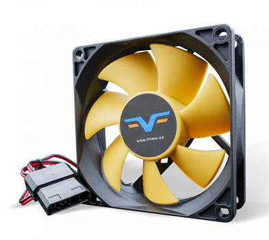 Вентилятор Frime (FYF80HB4) 80x80x25мм, molex, Black/Yellow