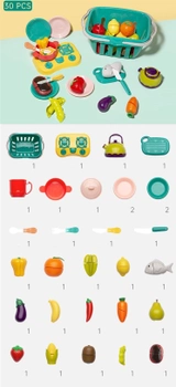 Игровой набор Beiens Корзина с овощами и фруктами на липучках 30 предметов (BC9902)