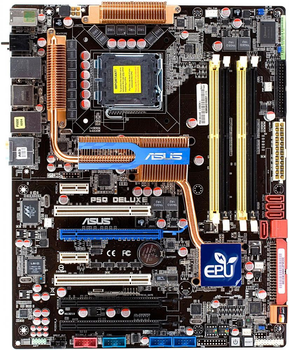 Материнская плата Asus P5Q DELUXE Socket 775 ( s775,DDR2, P45 SLI, PCI-Ex16 ) Б/У