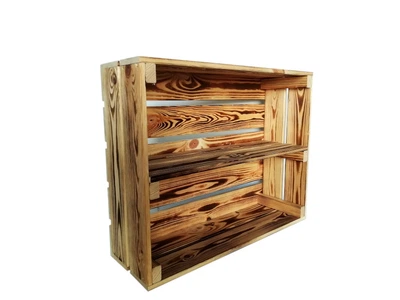 Ящик деревянный обожженный для хранения с длинной полкой ECO WoodBox (ДхШхВ:50*40*16)