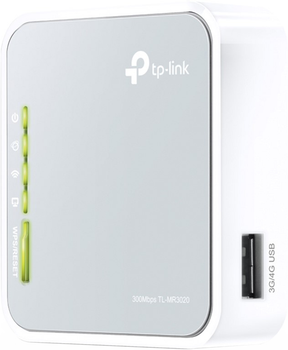 Маршрутизатор TP-LINK TL-MR3020 V3 Портативный WiFi4 / N300 / 100 Мбіт/с / USB 3G/4G / Питание USB
