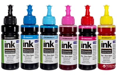 Комплект чернил ColorWay Epson TX650 (6х100мл) BK/С/M/CL/ML/Y (CW-EW650SET01)