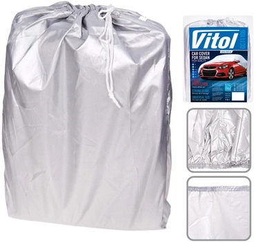 Тент автомобильный Vitol CC11106 L серый, 482х178х119 см (F 170T/CC11106 L)