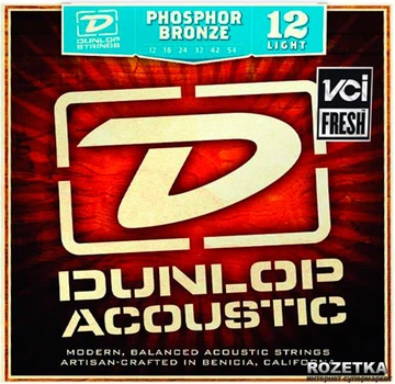 Струны для акустических гитар Dunlop DAP1254 Phosphor Bronze Light (12-54)