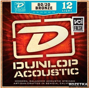 Струны для акустических гитар Dunlop DAB1254 80/20 Bronze Light (12-54)