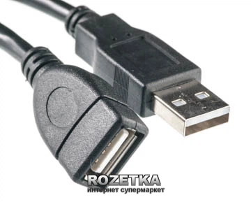 Кабель PowerPlant USB 2.0 AF – AM 3 м One ferrite (KD00AS1211)