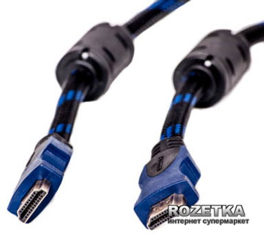 Кабель PowerPlant HDMI - HDMI 7 м, позолоченные коннекторы, v1.4, Nylon Double ferrites (KD00AS1204)