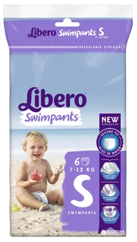 Подгузники-трусики детские для плавания Libero Swimpants Small 7-12 кг 6 шт. (7322540375770)