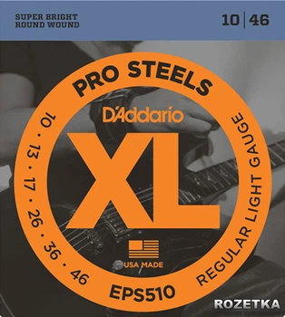 Струни для електрогітар D'Addario EPS510 XL ProSteels Regular Light (10-46)