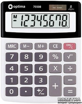 Калькулятор электронный Optima 8-разрядный (75508)