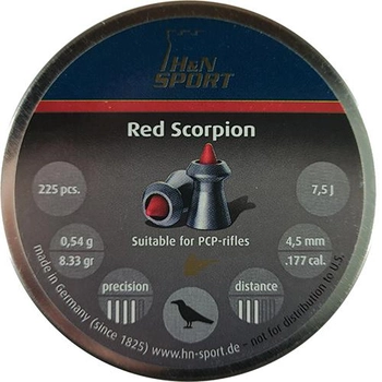 Свинцовые пули H&N Red Scorpion 4,5 мм 0,54г 225шт (1453.02.36)
