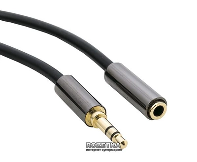 Кабель Extradigital Audio 3.5 мм (Plug-Socket), 5 м, 30 AWG, Stereo, Gold, PVC (KBA1642)