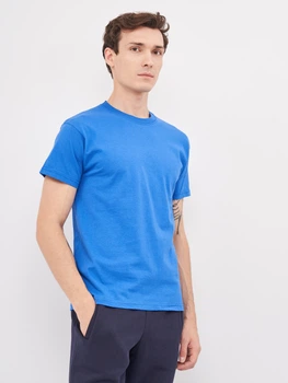 Футболка хлопковая длинная мужская Fruit of the loom Original 061082051 2XL Синяя (5000000004096)
