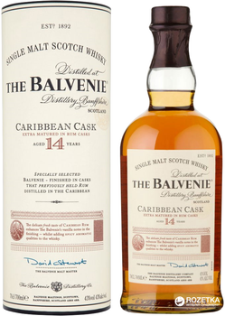 Віскі Balvenie Caribbean Cask 14 років витримки 0.7 л 43% (5010327524566)