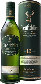 Віскі Glenfiddich 12 років витримки 1 л 40% (5010327324128_5010327302201)