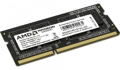 Оперативная память AMD SODIMM DDR3L-1600 4096MB PC3-12800 R5 Entertainment Series (R534G1601S1SL-U)
