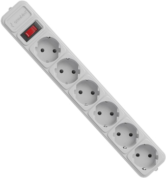 Сетевой фильтр Gembird SPG6-G-6G 1.8 м 6 розеток Grey