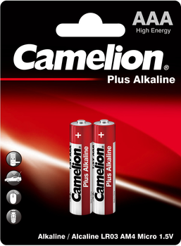 Батарейки Camelion Plus Alkaline AAA (LR03) 2 шт (LR03-BP2)