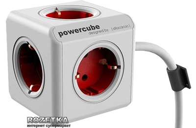 Мережевий подовжувач Allocacoc Powercube Extended із заземленням 5 розеток 3 м (1307/DEEXPC)