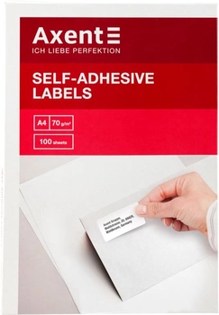 Набір самоклейних етикеток Axent 100 аркушів А4 210х148.5 мм Білі (2471-А)