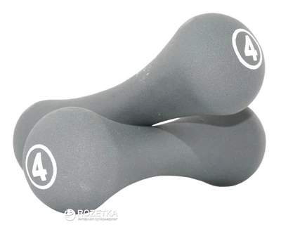 Гантелі неопренові LiveUp Neoprene Dumbbell 2х4 кг пара Grey (LS2002-B4)