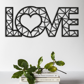 Об'ємна картина з дерева DecArt Love Geometric 140х60 см