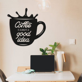 Об'ємна картина з дерева DecArt Coffee Is Always A Good Idea 75х75 см