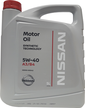 Моторное масло Nissan Motor Oil 5W-40 5 л (KE900-90042)