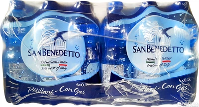 Упаковка мінеральної газованої води San Benedetto 0.5 л х 24 шт. (8001620014974)