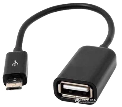 Кабель Lapara OTG USB 2.0 AF - MicroUSB 0.16 м Black (LA-UAFM-OTG black)