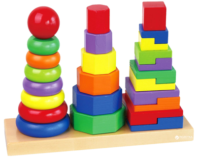 Набір дерев'яних пірамідок Viga Toys Три фігури (50567)