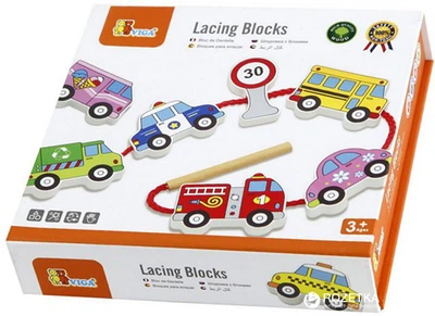 Drewniana przeplatanka Viga Toys Pojazdy (6934510598518)