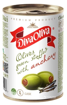 Оливки зелені з анчоусом Diva Oliva 300 г (5060162901466 / 8436024292008)