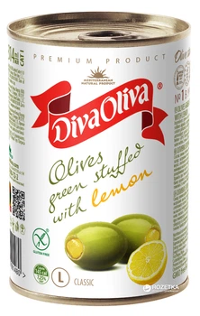 Оливки зелені з лимоном Diva Oliva 300 г (5060162901480 / 8436024292022)