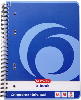 Блокнот Herlitz X Book A5 в лінійку 80 аркушів Синій (297515)