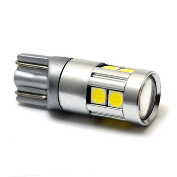 Світлодіодна лампа Т10 W5W 9 SMD 3030 Autoexpect 12V з лінзою Біла (21384)