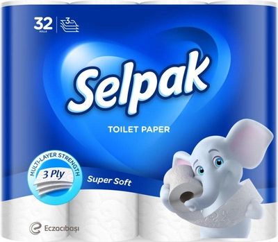 Туалетная бумага Selpak трехслойная 16.8 м 32 рулона (8690530204485_8690530284463)