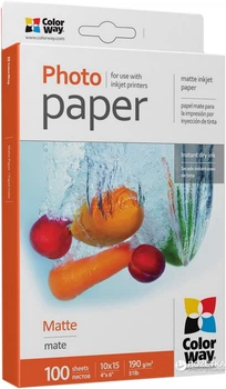 Фотобумага ColorWay матовая 190г/м 10x15 100 л PM190-100 (PM1901004R)