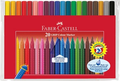 Набір фломастерів Faber-Castell Grip 20 кольорів (4005401553205)