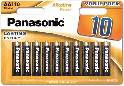 Батарейки Panasonic Alkaline Power щелочные AA блистер, 10 шт (LR6REB/10BW)