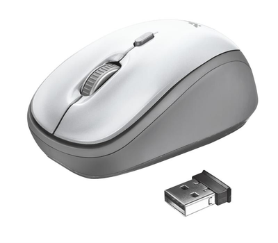 Мышь беспроводная Trust Yvi (23386) White-Silver USB