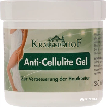 Антицелюлітний гель зі зігріваючим ефектом Krauterhof Anti Cellulite 250 мл (4075700104569)